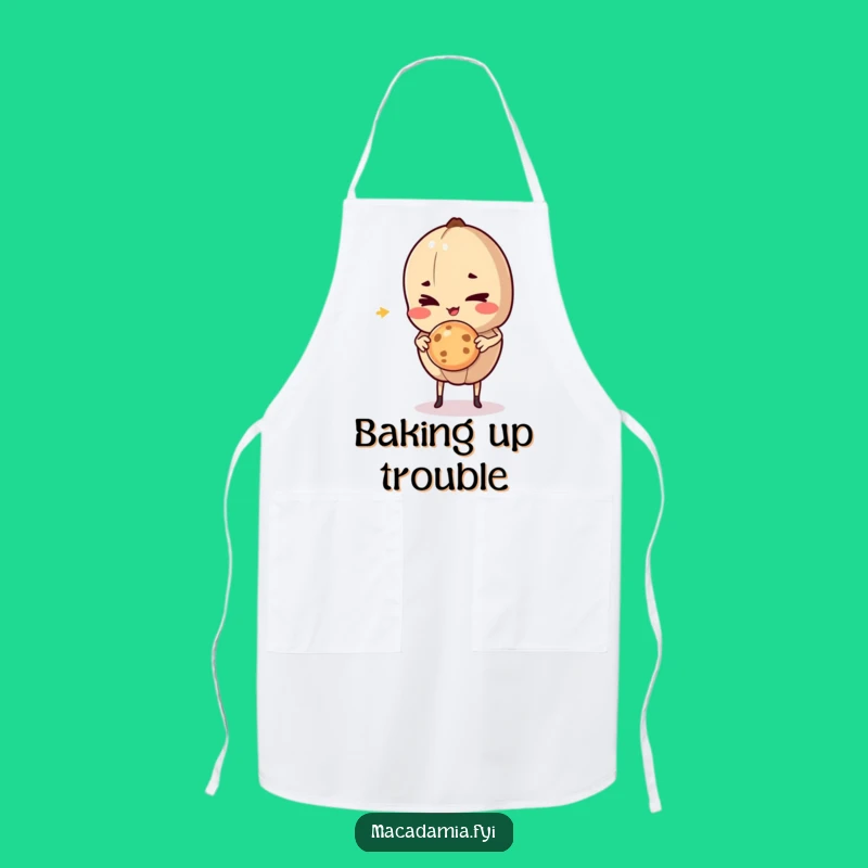 Funny Macadamia Nut Cookie Apron: Mischievous Treat Kitchen Wear