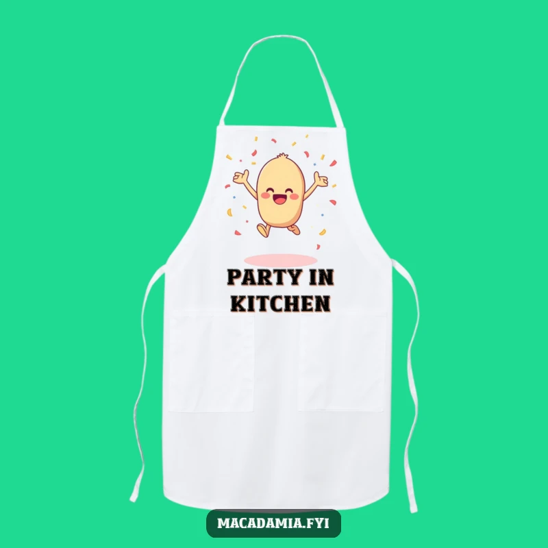 Funny Kawaii Macadamia Nut Confetti Apron - Kitchen Celebration Fun