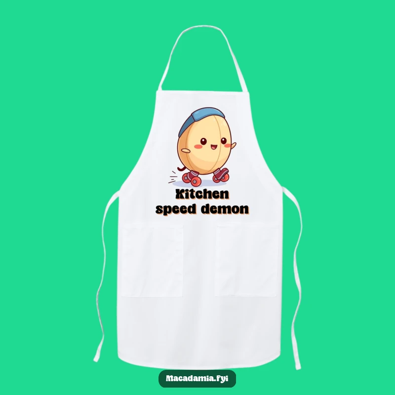 Funny Macadamia Nut Apron: Roller Skating Nut, Chef's Wear for a Hilarious Kitchen Gift