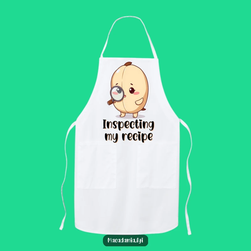 Funny Macadamia Nut Magnifying Apron - Inspect with Humor!