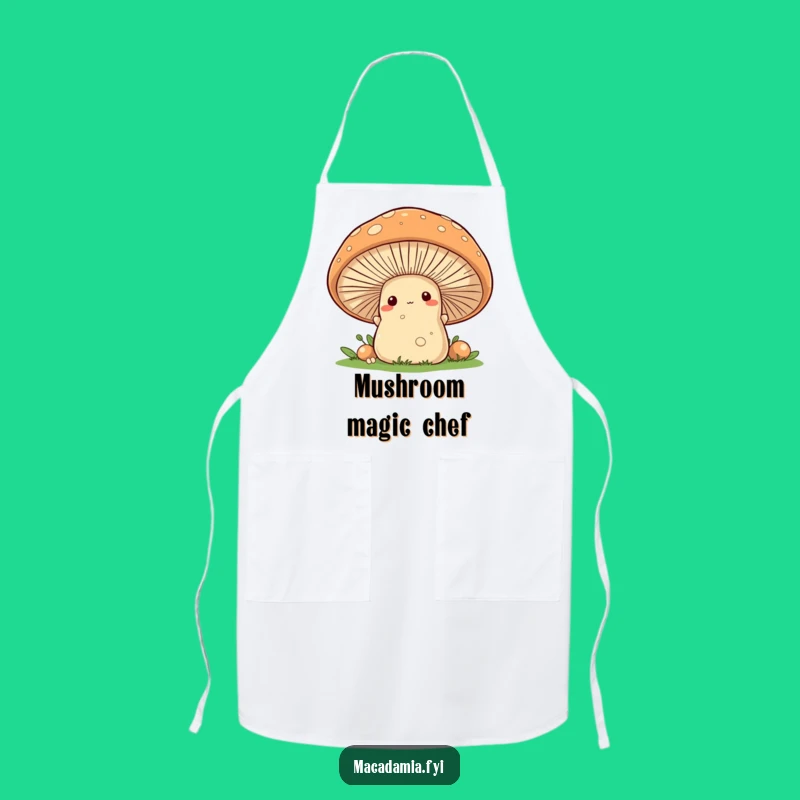 Funny Macadamia Nut Mushroom Peek Apron - Cook Up Smiles!