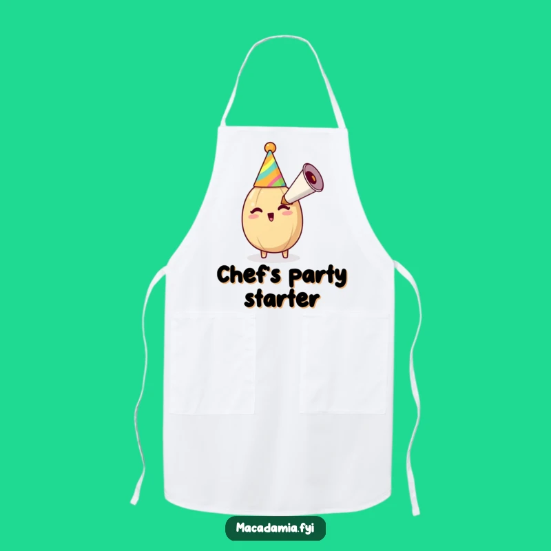 Funny Macadamia Nut Party Horn Apron: Cook Up Laughs in the Kitchen