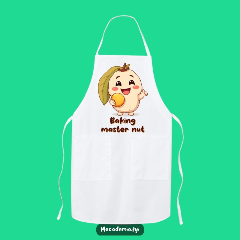 Funny Nutty Success Apron: Macadamia Triumph & Gold Nut for Kitchen Humor, Great Gift