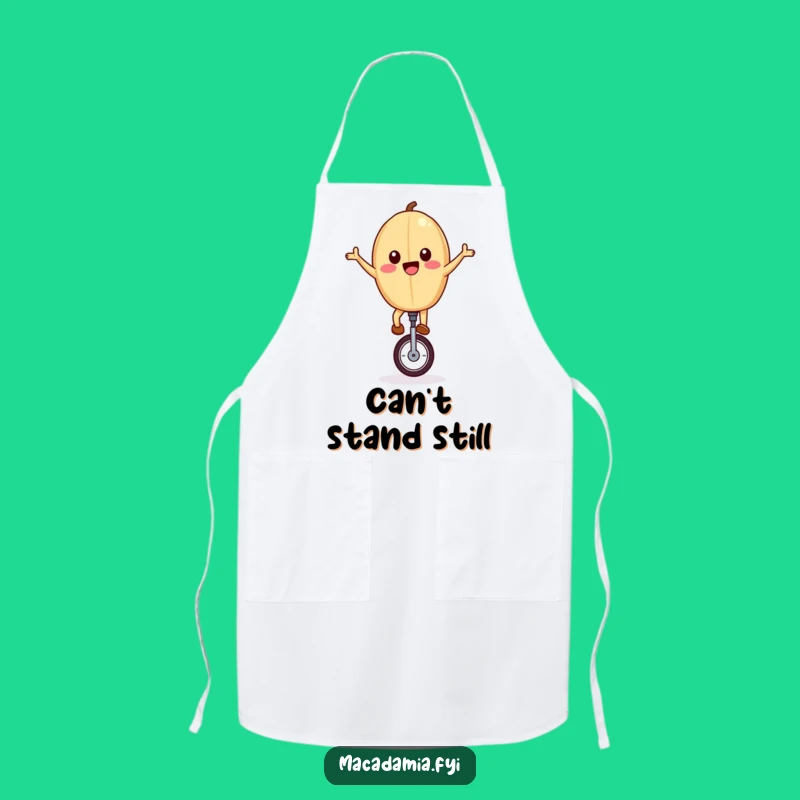 Funny Unicycling Nut Apron: Kitchen Adventure with a Balancing Macadamia Nut, Gift
