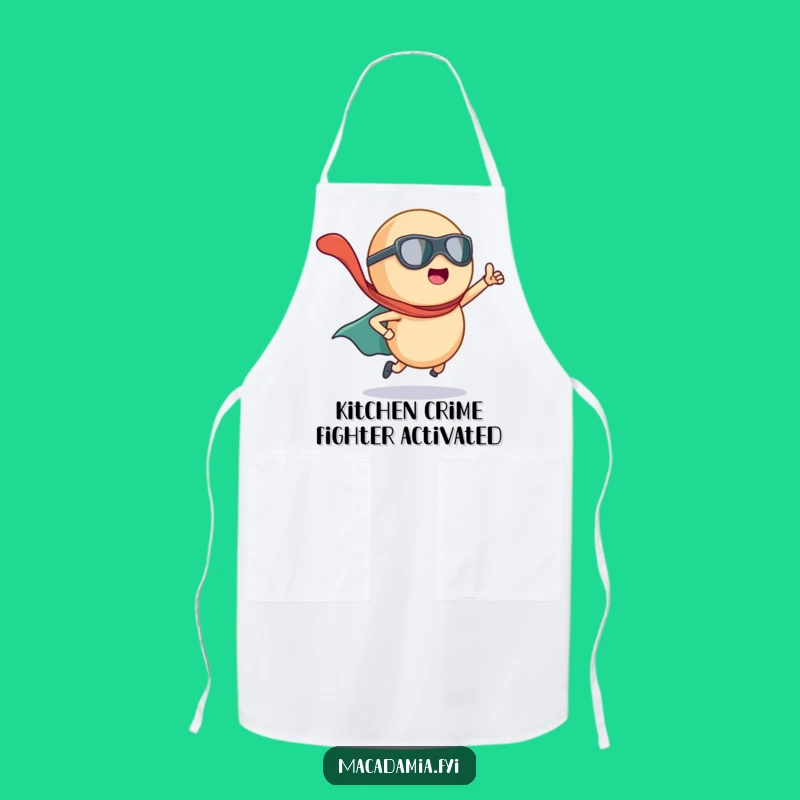 Funny Macadamia Nut Superhero Apron: Cook Like a Hero in this Hilarious Caped Nut Kitchen Gift