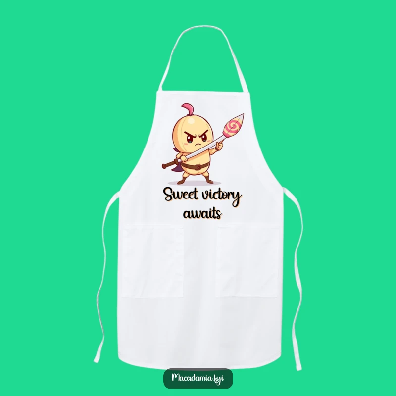 Funny Brave Nut Apron - Lollipop Sword Determined Chef Gift