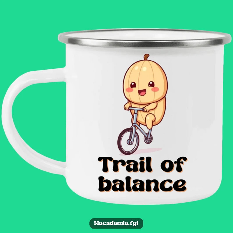 Funny Kawaii Macadamia Nut Unicycle Camping Mug - Adventure & Laughs