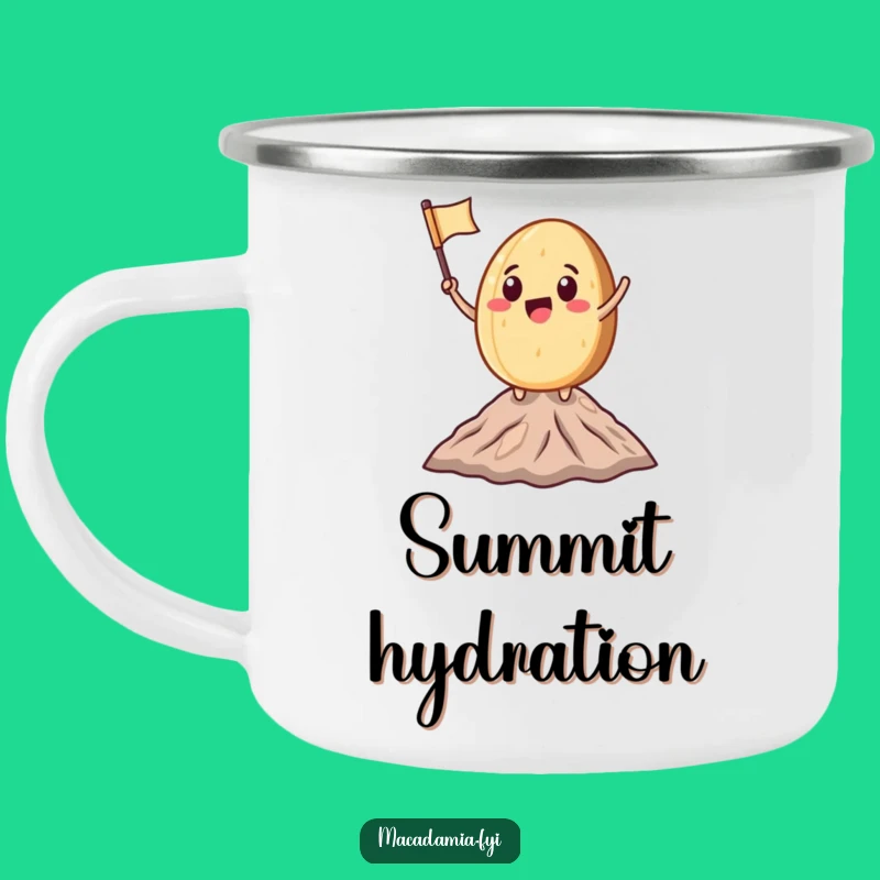 Funny Macadamia Nut Climbing Camping Mug: Peak Achiever Cup for Outdoors