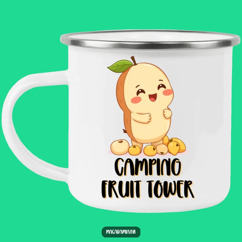 Funny Macadamia Nut Fruit Balance Camping Mug: Giggling Sips Outdoors with this Hilarious Nutty Cup
