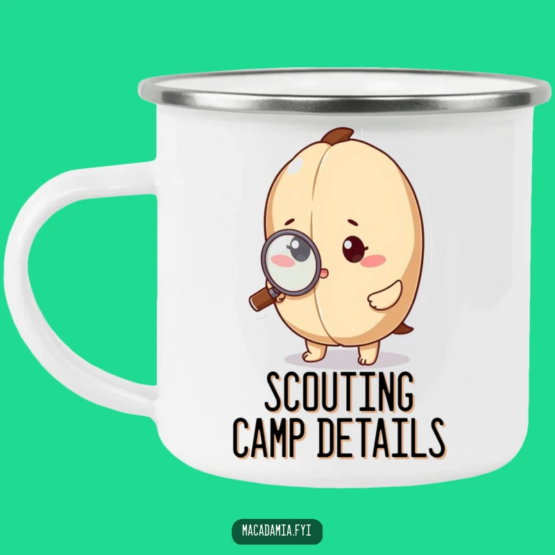 Funny Macadamia Nut Magnifying Camping Mug - Explore with Detail!