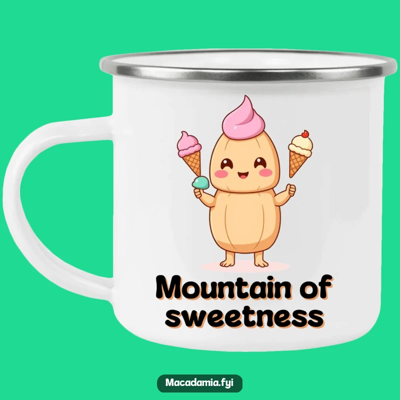 Funny Kawaii Macadamia Nut Ice Cream Juggling Camping Mug - Outdoor Laughs Gift