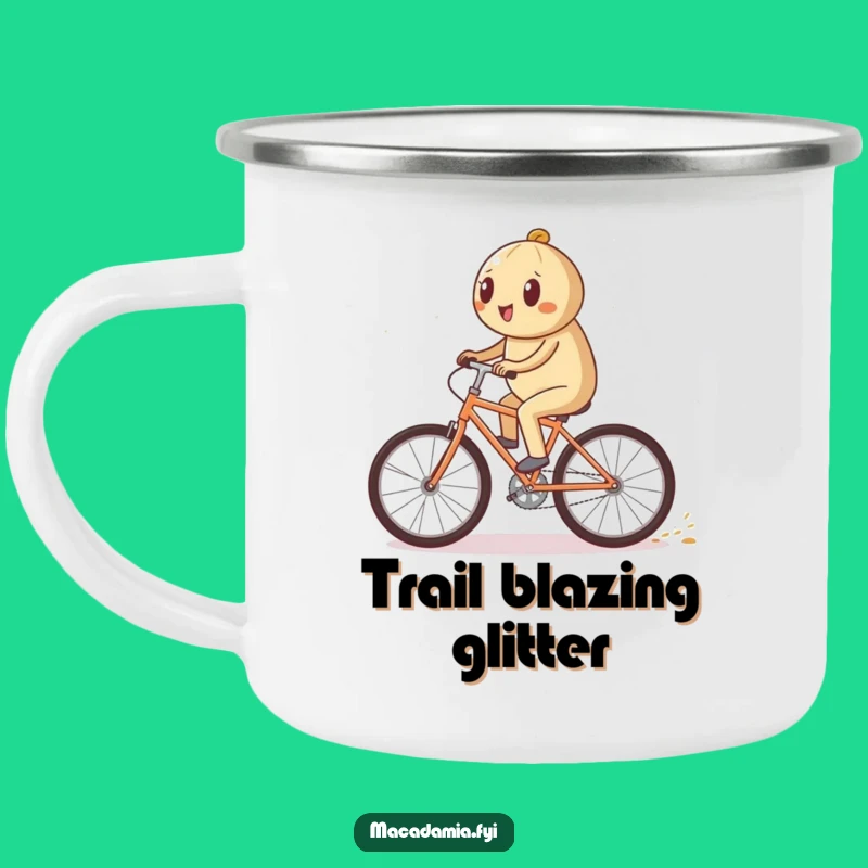 Funny Sparkle Bike Camping Mug: Ride Adventures with Dazzling Style