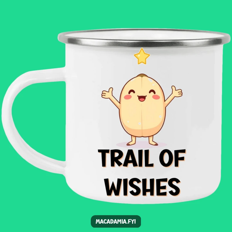 Funny Kawaii Macadamia Nut Star Camping Mug - Magical Outdoor Adventures