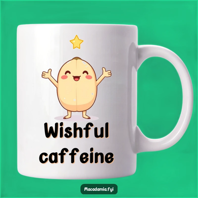 Funny Kawaii Macadamia Nut Star Mug - Magical & Hilarious Wish Gift