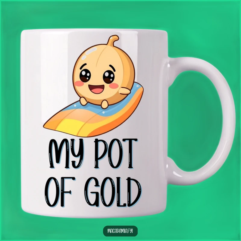 Funny Macadamia Nut Rainbow Slide Mug - Hilarious Googly Eye Nut Gift