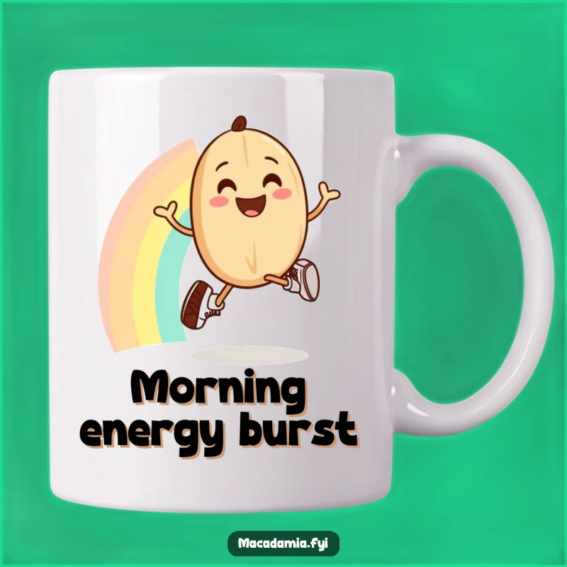 Funny Macadamia Nut Rainbow Jogging Mug: A Joyful Start to Your Day