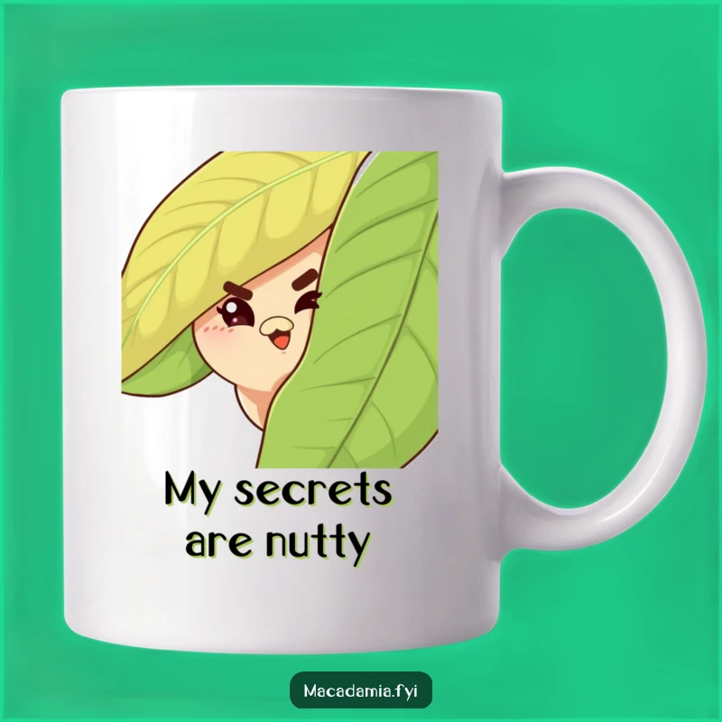 Funny Macadamia Nut Wink Mug: A Cheeky Character's Secret, Perfect Funny Gift