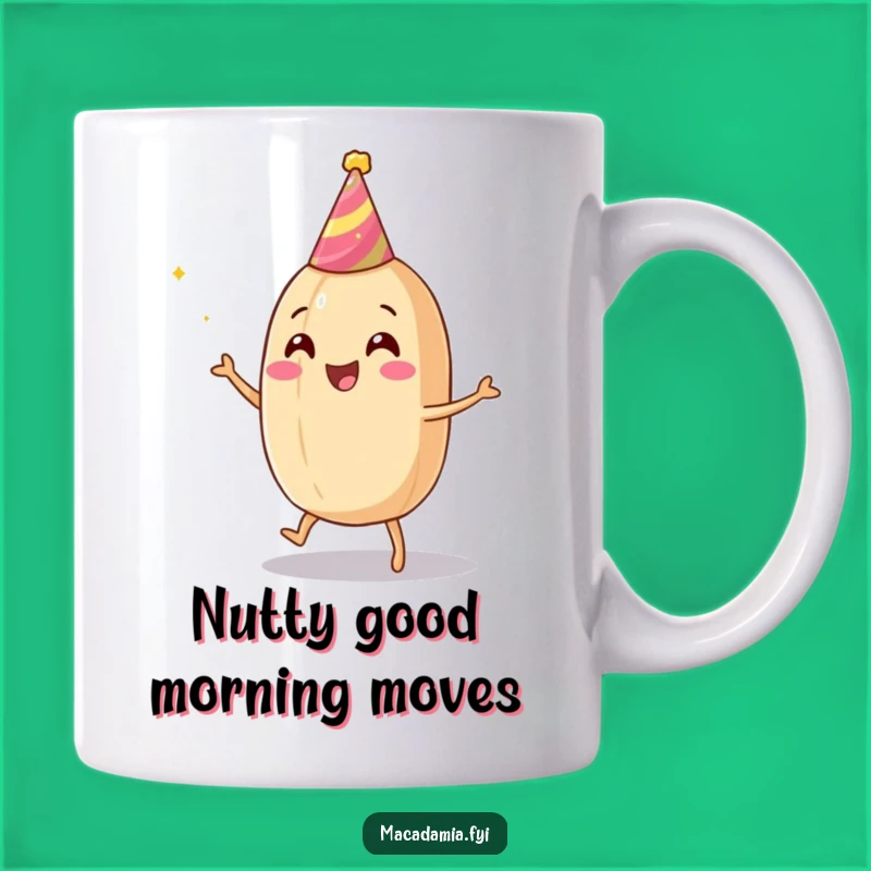 Funny Macadamia Nut Dance Mug: Perfect Celebration Gift for Nut Lovers