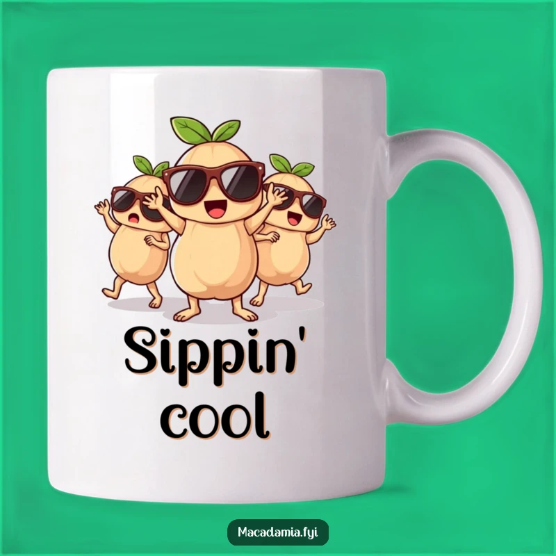 Funny Dancing Macadamia Nuts Mug - Cool Shades Crew Party Gift for Coffee Lovers
