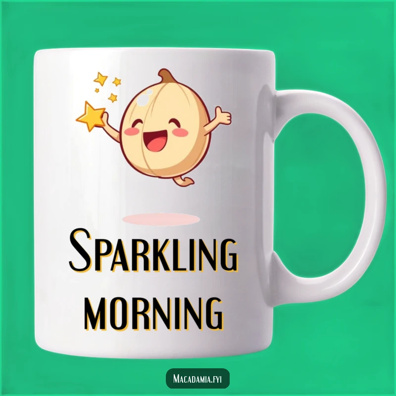 Funny Macadamia Nut Joyful Jump Star Mug: Celebrate Every Moment!