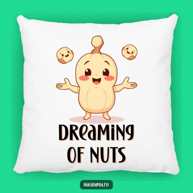 Funny Nut Juggler Pillow: Macadamia Comfort, Perfect Funny Gift Accent
