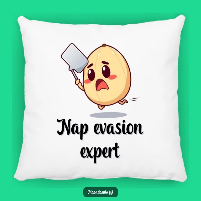 Funny Escaping Nut Pillow: Cozy Chaos, Surprised Macadamia, Perfect Funny Gift