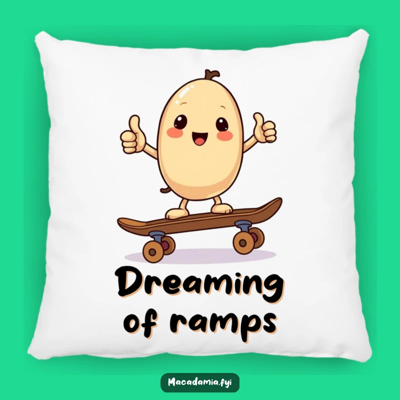 Funny Kawaii Nut Pillow: Skater Nut Adds Cozy, Cool Humor