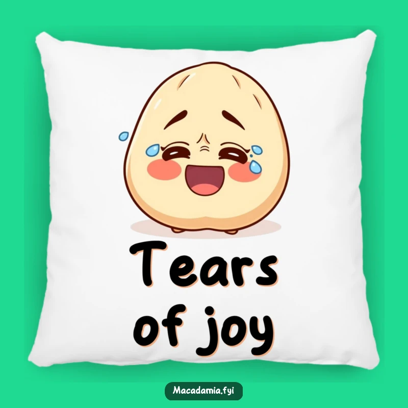 Funny Laughing Macadamia Nut Pillow - Cozy Tears of Joy Cushion