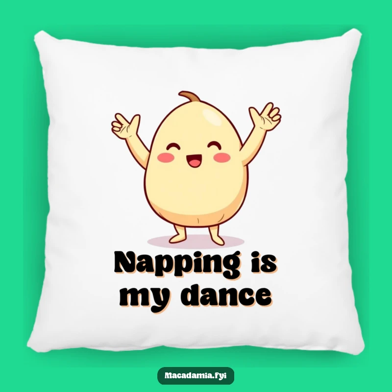 Funny Macadamia Nut Dance Pillow: Cozy Comfort with Energetic Nutty Vibes