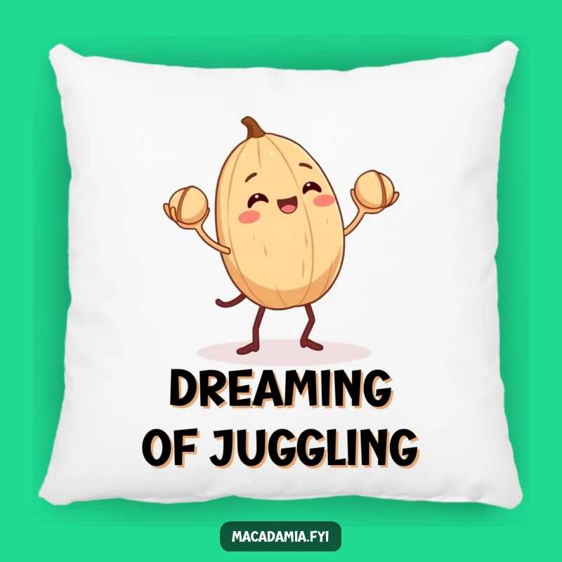 Funny Macadamia Nut Juggling Pillow: Comfy Support with a Hilarious Nutty Twist.