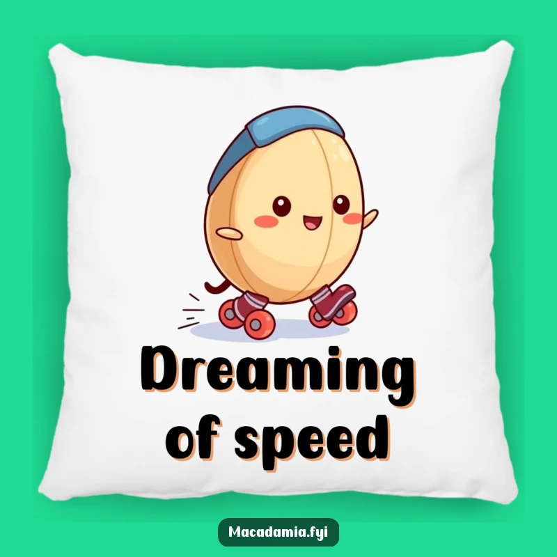 Funny Macadamia Nut Pillow: Soft Cushion with a Roller Skating Nut, Comfy and Hilarious Gift