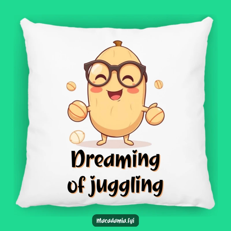 Funny Nutty Pillow: Cozy Comfort with a Smart Juggling Macadamia Nut, Perfect Gift
