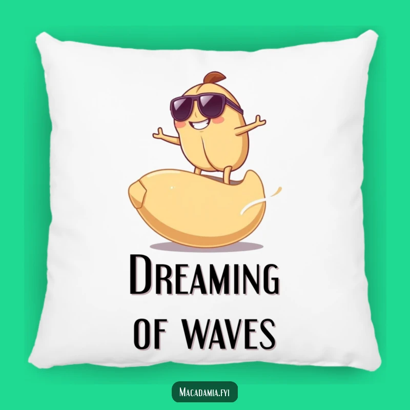 Funny Surfing Nut Pillow - Cozy Up with Nutty Coolness!