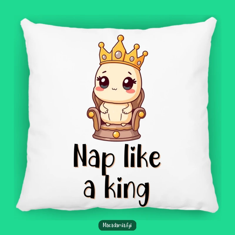 Funny Macadamia Nut King Pillow - Cozy Regal Nut Accent