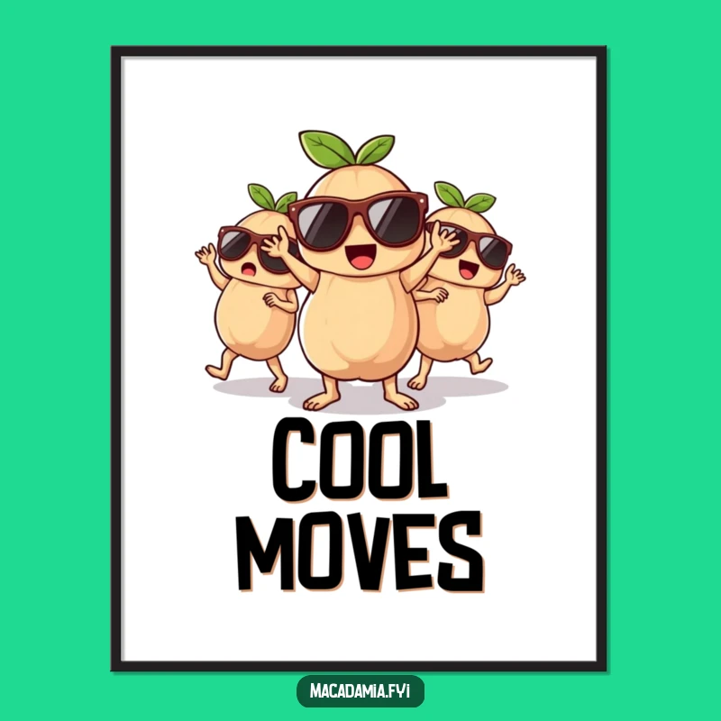 Funny Dancing Macadamia Nuts Digital Art - Instant Party Vibe Downloadable Decor Gift