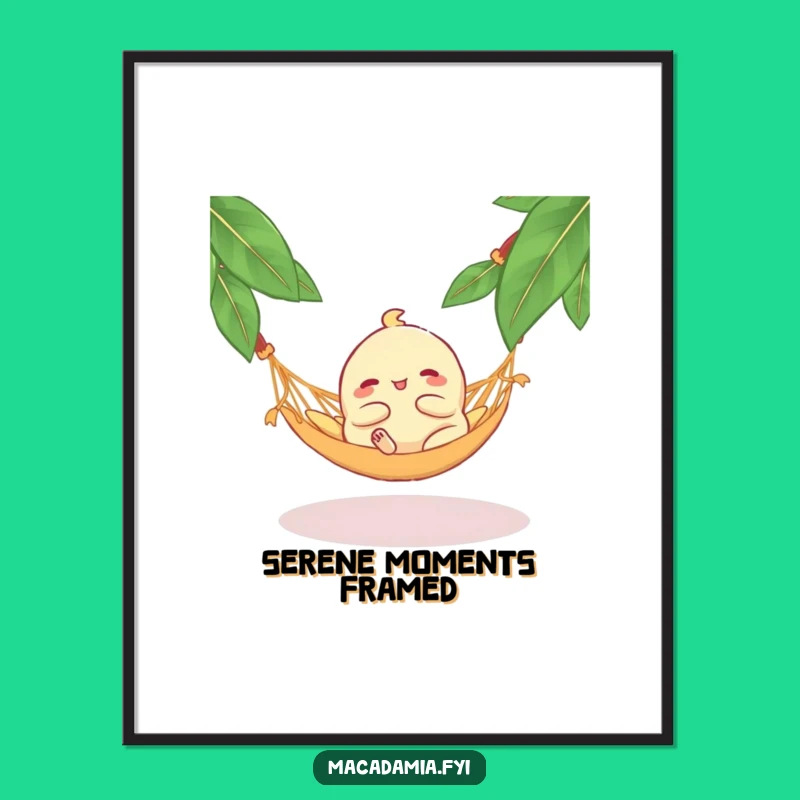 Funny Macadamia Nut Hammock Digital Art: Decorate with a Blissful Lounging Nut, Perfect Funny Gift