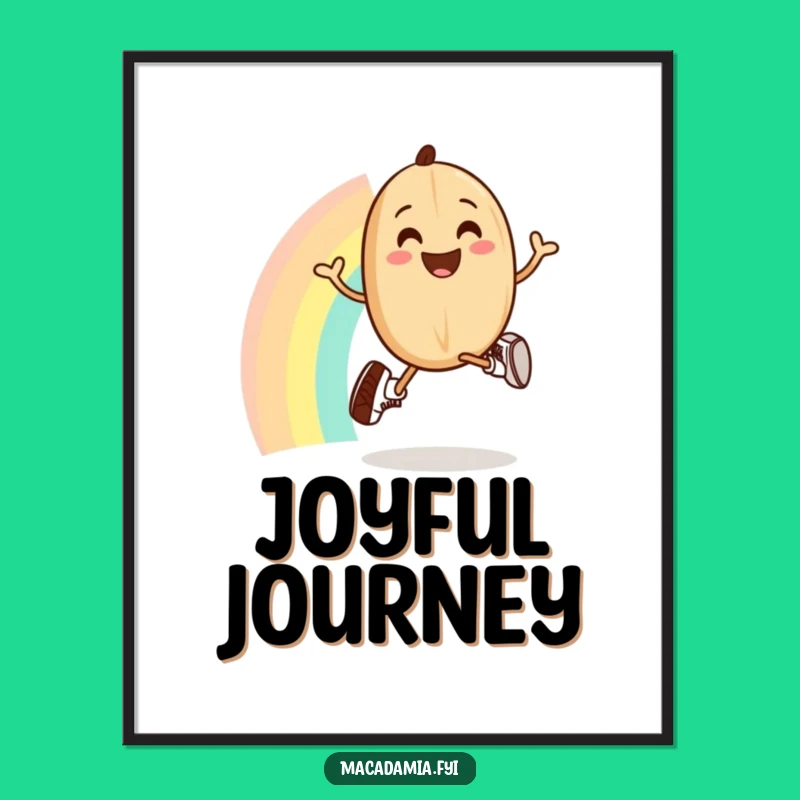 Funny Macadamia Nut Rainbow Jogging Digital Art: Instant Joy for Your Space