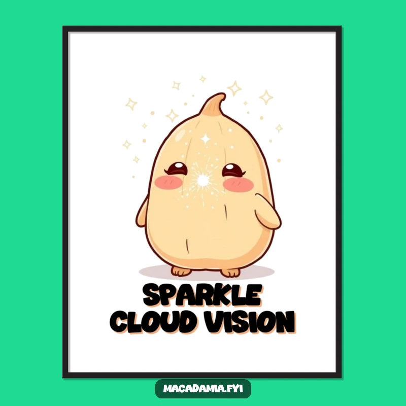 Funny Macadamia Nut Sparkle Sneeze Digital Art - Instant Humorous Decor