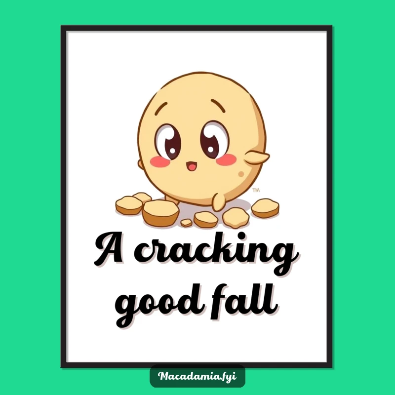 Funny Macadamia Nut Tripping Digital Art: Whimsical Decor for a Humorous Space.