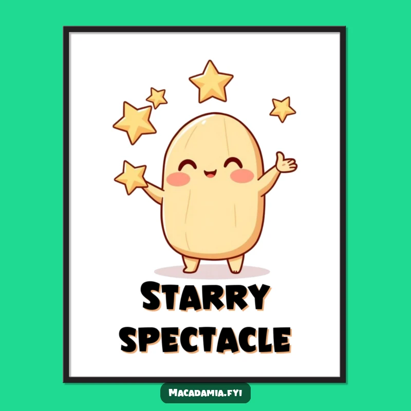 Funny Juggling Star Nut Digital Art - Rosy Cheeked Celestial Instant Download Gift