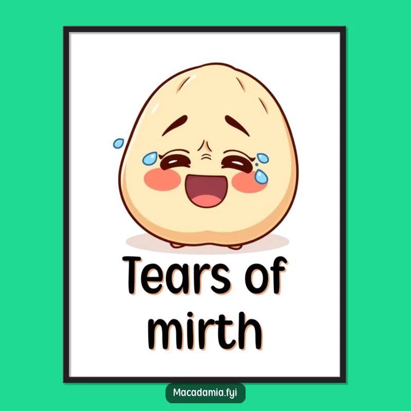 Funny Laughing Macadamia Nut Digital Art - Uncontrollable Glee Print