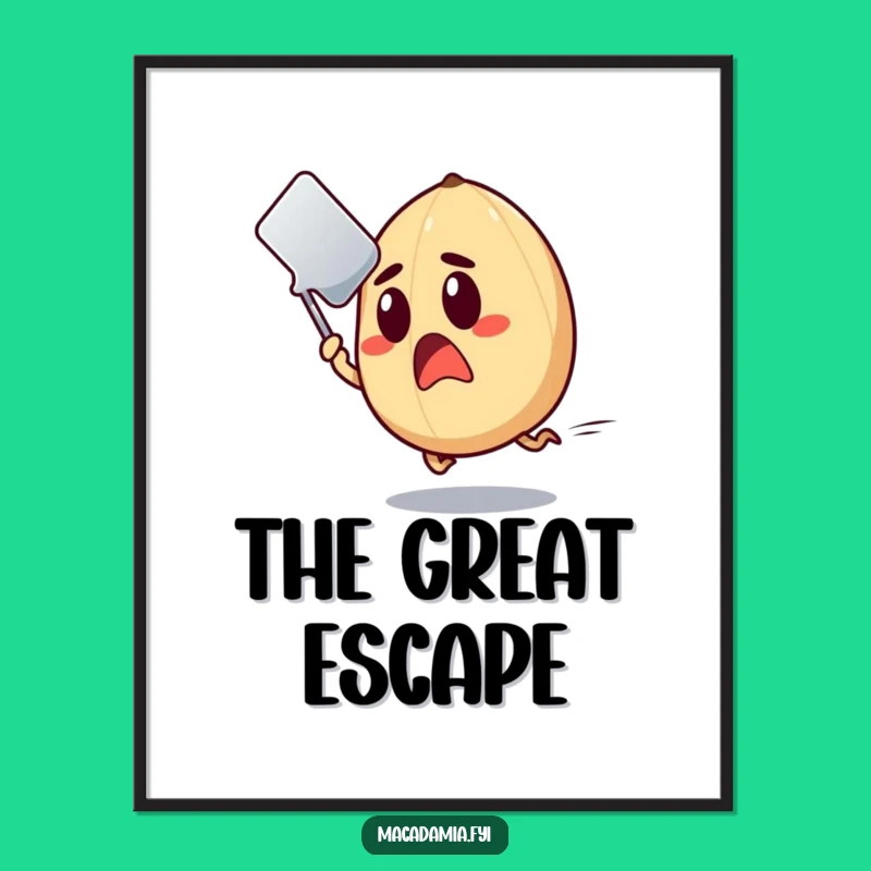 Funny Surprised Nut Art Print: Kitchen Drama, Instant Funny Gift Download