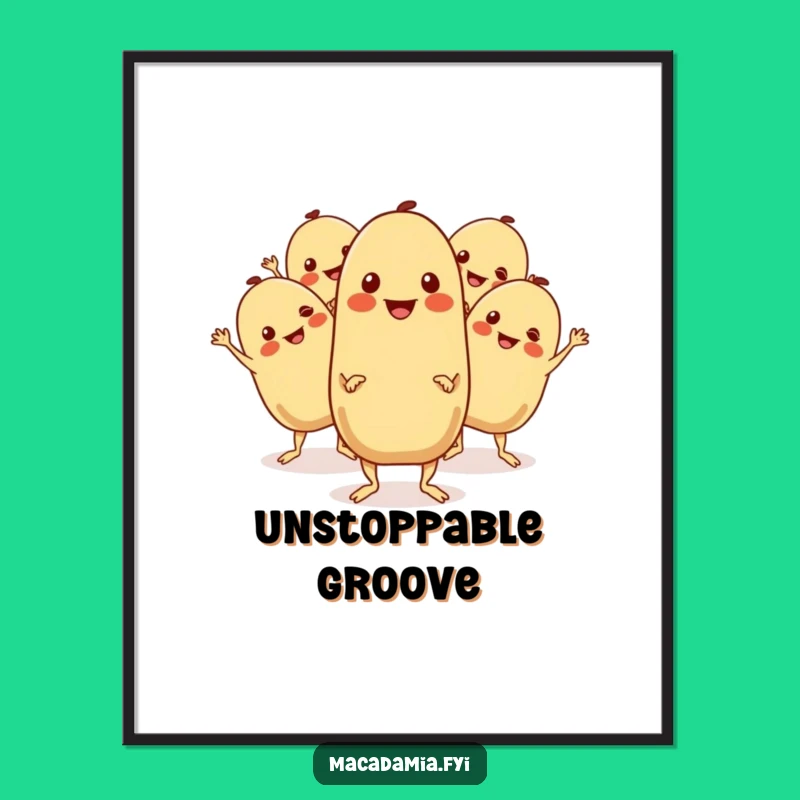 Funny Macadamia Nuts Boogie Digital Art: Lively Decor for a Festive Space.