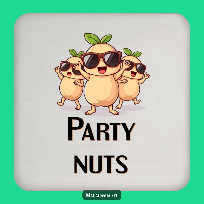 Funny Dancing Macadamia Nuts Coaster Set - Protect Surfaces with Party Style