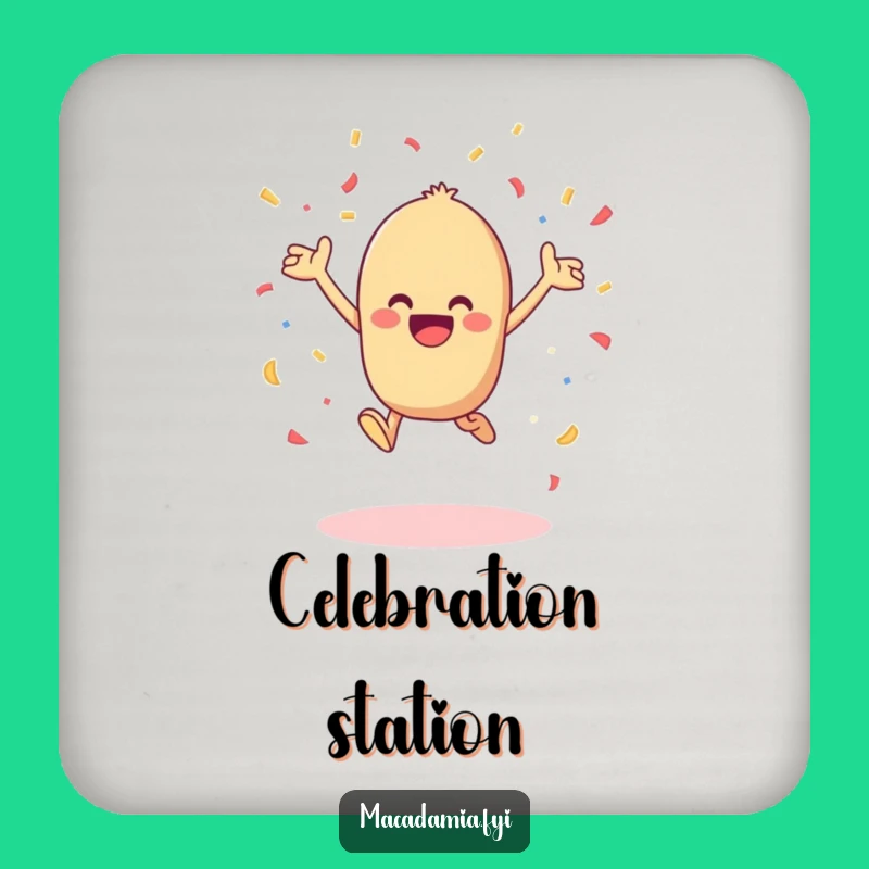 Funny Kawaii Macadamia Nut Confetti Coaster - Joyful Surface Protection