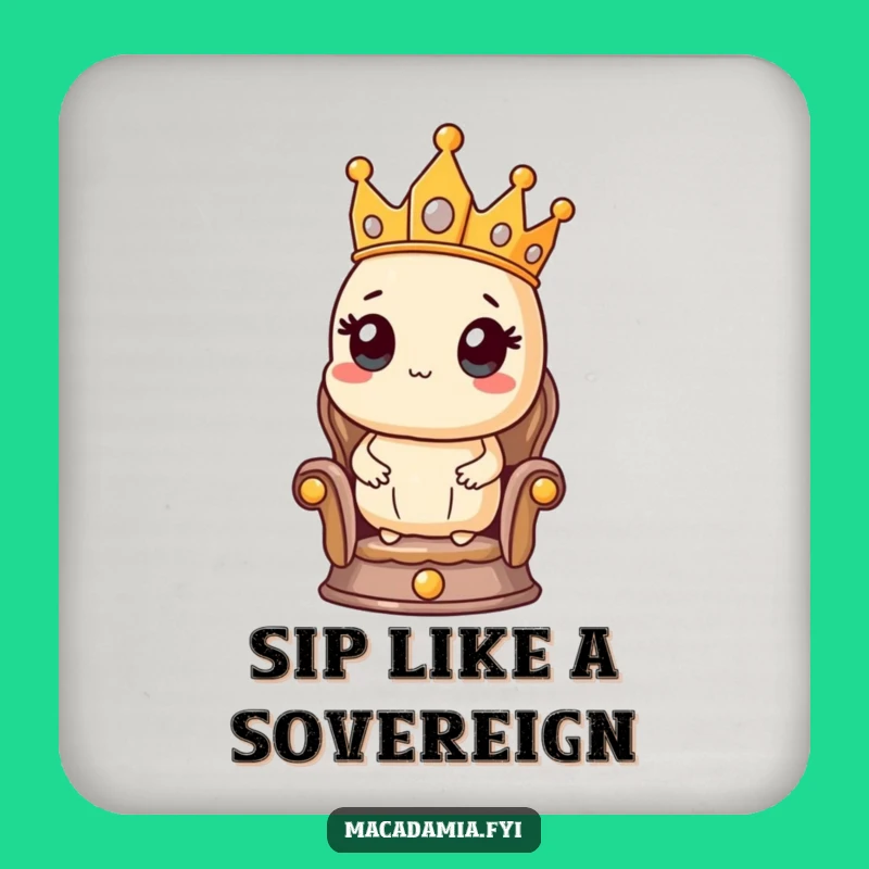 Funny Macadamia Nut King Coaster - Regal Nut Drink Protection