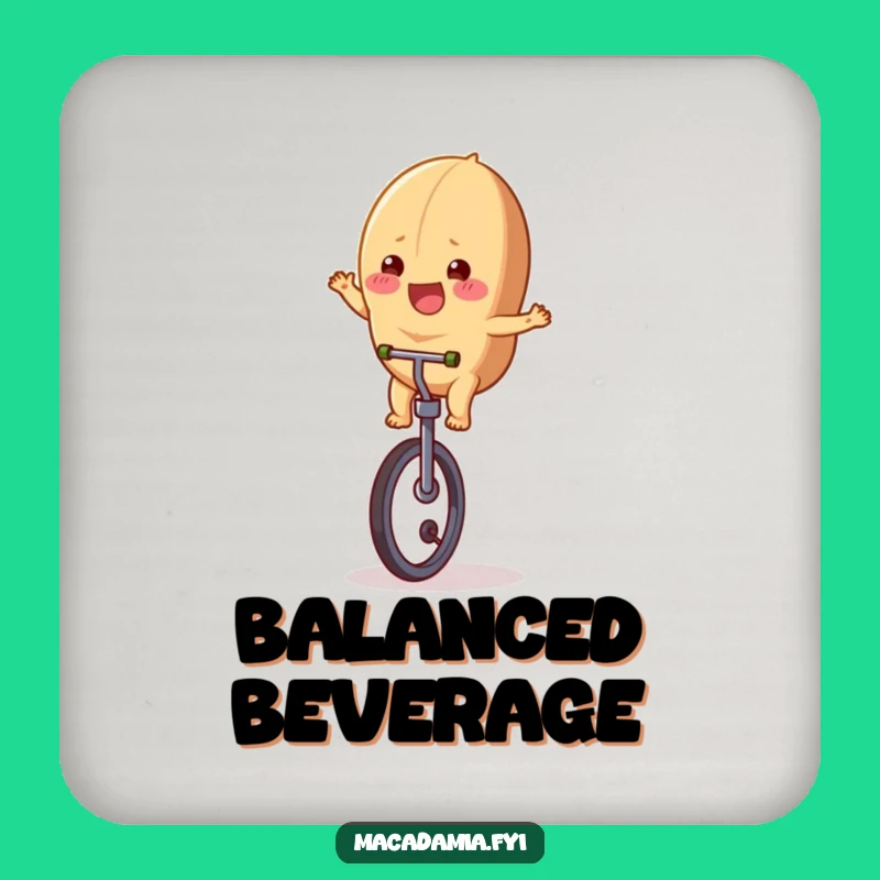 Funny Macadamia Nut Unicycle Coaster Set - Protect Surfaces with Nutty Humor