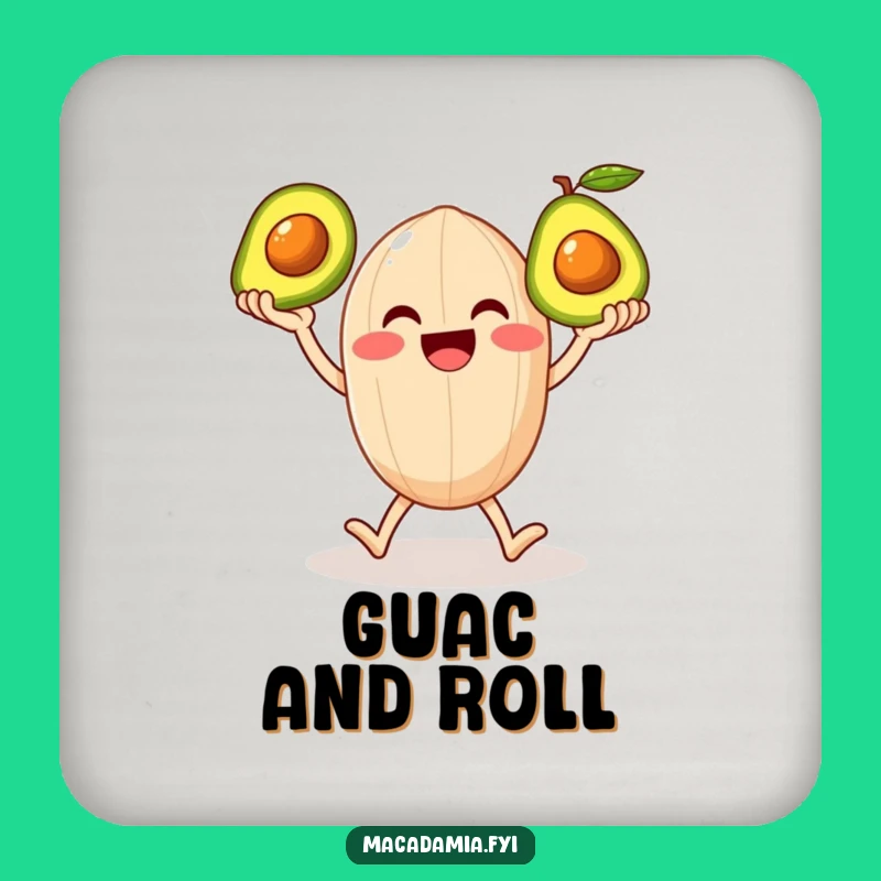 Funny Nutty Avocado Coaster: Protect Surfaces with Foodie Humor