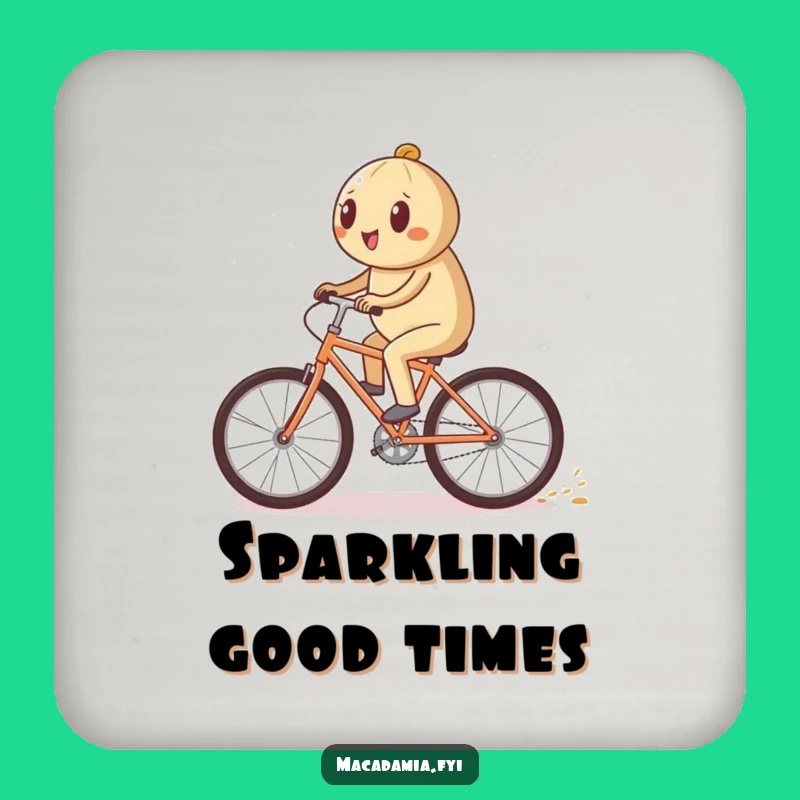 Funny Sparkle Bike Drink Coaster: Protect Surfaces with Speedy Charm