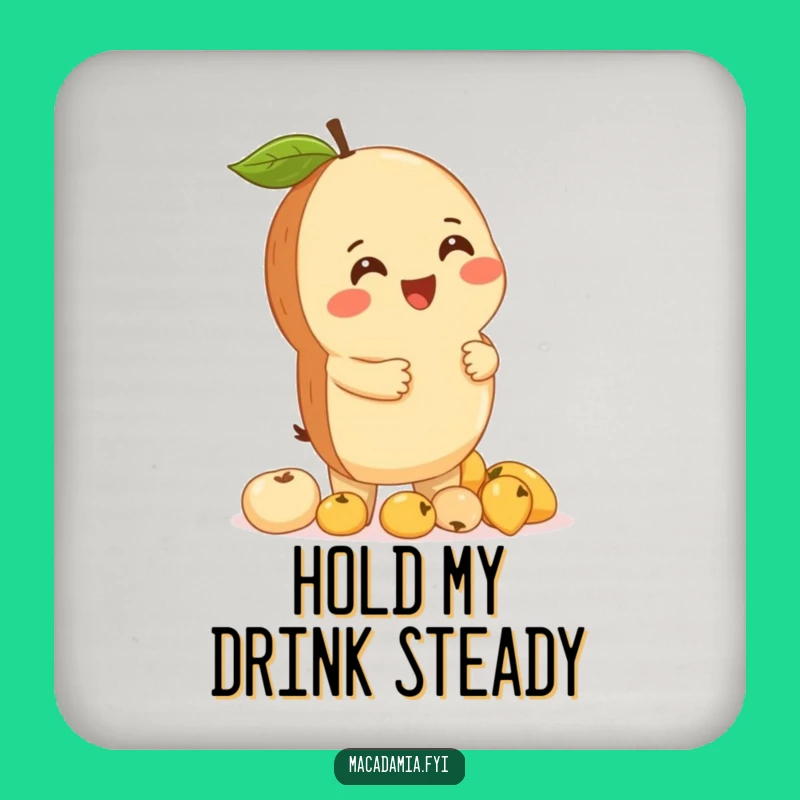 Funny Macadamia Nut Fruit Balance Coasters: Protect Surfaces with Giggling Nutty Flair